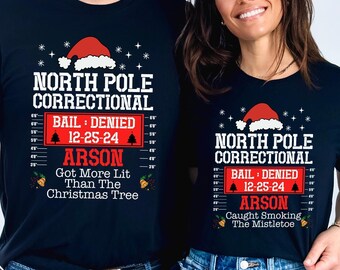 North Pole Correctional Christmas Sweatshirt, Matching Family Christmas Shirt, Funny Family Christmas Tee, Family X-Mas T-shirt