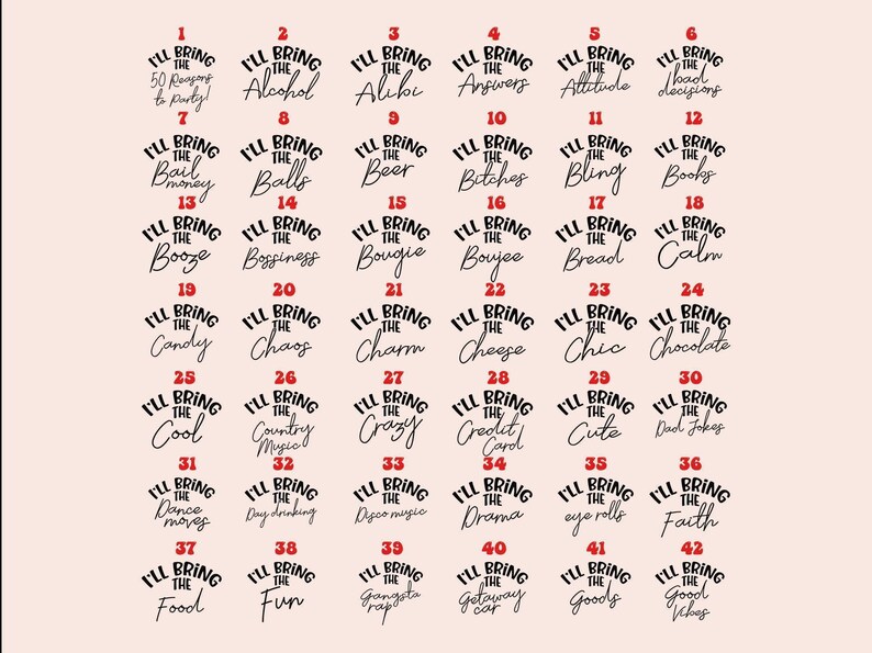 50th Birthday Party Shirts, I'll Bring 50 Reasons to Party T-Shirts image 2