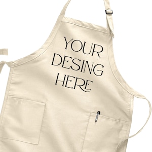 Personalized Logo Apron With Pockets, Custom Text Logo Apron, Custom Print Apron, Custom Kitchen Apron Women and Men, Chef Gift,Artist Apron