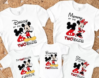 Custom I’m Twodles Shirt, Disney Mickey 2nd Birthday Party T-shirt, Second Birthday, Matching Family Shirt, Personalization Birthday Boy Tee