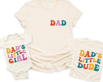 Dad & Dad's Little Dude and Dad's Little Girl Shirt, Distressed Father's Day Gift, Gift For Son From Dad Shirt, Gift For Daughter From Dad