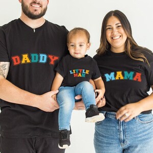 Mama Daddy and Little Man Shirt, Daddy's little man, Mommy and me,  Mama and Child, Mother Father Day Gift, Father Mother and Son