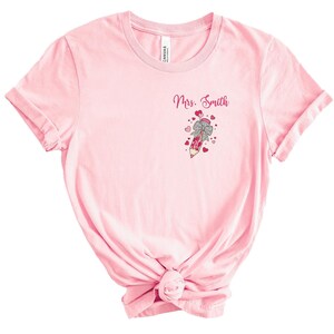 Custom Teacher Coquette Bow Sweatshirt, Custom Teacher Name Shirt, Teacher Appreciation Gift, Cute Teacher Christmas Shirt, Back To School