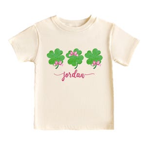 Personalized Name Patrick&#39;s Day Shirt, Lucky Shamrock Irish Baby Outfit, St Patrick&#39;s Day Clover Baby T-Shirt, Lucky Charm, Irish Boy Gift