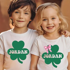Personalized Name Patrick&#39;s Day Shirt, Lucky Shamrock Irish Baby Outfit, St Patrick&#39;s Day Clover Baby T-Shirt, Lucky Charm, Irish Boy Gift