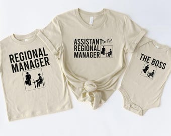 Regional Manager Baby Outfit, Assistant To The Regional Manager Shirt, The Office Shirt, Matching Family T-Shirt, First Fathers Day Gift