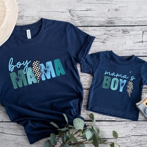 Boy Mama and Mama&#39;s Boy Matching Shirt, Matching Mommy and Me T-Shirt, Mother’s Day Gift Shirt, Mom Boy Toddler Tee, Mommy & Baby Bodysuit