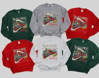 Custom Polar Express Family Christmas Shirts,  Polar Express Train Sweatshirt, Belive T-shirt