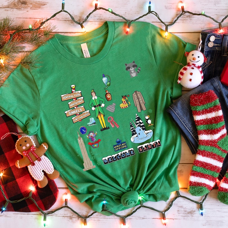 Buddy the Elf Portrait Vintage Quotes Christmas Light Tshirt, Xmas