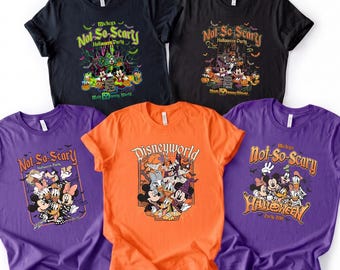 Not So Scary Halloween Shirt, Disney Mickey and Minnie Halloween Sweatshirt