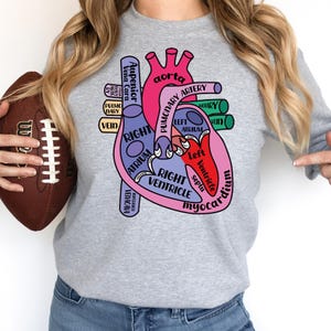Heart Anatomy Sweatshirt, Cardiac Nursing Gift, Nursing School Shirt, Medical School Student Shirt, Cardiologist Anatomical Heart Shirt