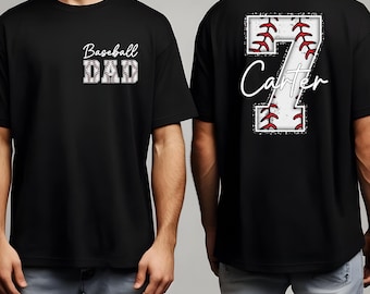 Custom Baseball Dad Shirt, Custom Dad Shirt, Baseball Dad Gift, Baseball Season Tee, Fathers Day Shirt, Personalized Basball Dad Shirt