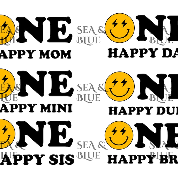 One Happy Dude Matching family Birthday svg png, 1st Birthday, first birthday boy girl, One Happy Dude Thema