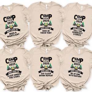 Most Likely To Camping Shirt, Funny Camping Quotes, Personalized Family Camping Trip, Matching Travel Tshirt, Custom 2025 Camp Crew Tee