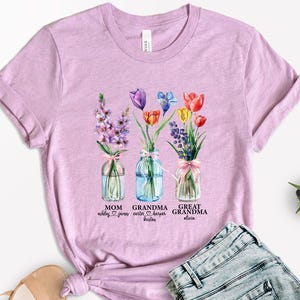 Personalized Great Grandma Shirt, Custom Mom Grandma Great Grandma T-shirt, Great Grandma With Kids Names Tee, Grammy Gigi Nana Shirt image 2