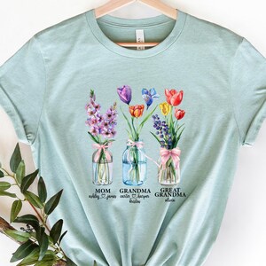 Personalized Great Grandma Shirt, Custom Mom Grandma Great Grandma T-shirt, Great Grandma With Kids Names Tee, Grammy Gigi Nana Shirt image 5