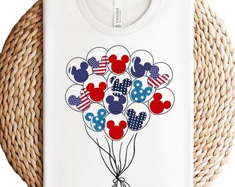 Mickey Balloon US Flag Shirt, Disney Happy 4th of July Shirt, Disneyland USA Happy Independence Day 1776, Disney Family Trip, America Shirt