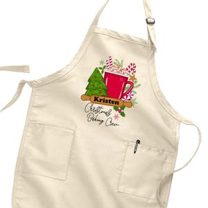 Personalized Christmas Baking Crew Apron, Custom Christmas Apron, Christmas Lights Apron, Cookie Apron, Christmas Gift