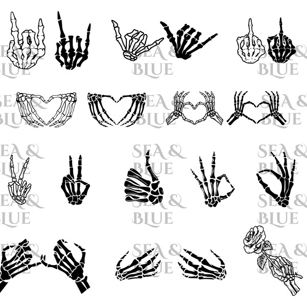 Skeleton Hand SVG, Skull Skeleton Hand svg, Rack Hand Svg, Halloween svg,  Middle Finger svg, Cricut Cut Files Instant Download