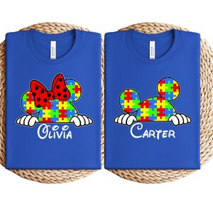 Custom Disney Autism Awareness Shirt, Mickey Minnie Autism T-Shirt, Autism Mama Tee, Autism Month, Special Ed Teacher Shirt