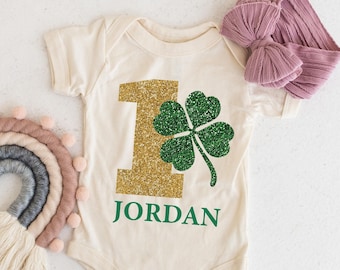 Custom Lucky One First Birthday Shirt,  Personalized First Birthday Outfit, St Patricks Day Birthday Boy Tee, Custom Name 1st Birthday Tee,