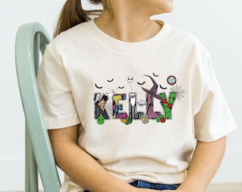 Custom Name Halloween Shirt, Personalized Halloween Name Tee, Boys Halloween T-Shirt, Girls Halloween Shirt, Custom Halloween Toddler Shirt