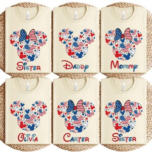 Custom Disney Mickey and Minnie 4th Of July Shirt, Fourth of July Family Disney Shirts, 4th of July Minnie Mickey Shirt,  Couple Shirt