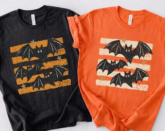 Vintage Bat Halloween Shirt, Retro Spooky Season Sweatshirt