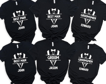 Custom Groomsmen Shirt Gift for the Wedding or Bachelorette Party, Groom and his Team Squad Shirts, Best Man, Groomsmen Proposal T Shirts