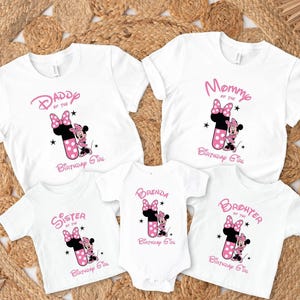 First Birthday Disney Shirts, Disney Theme Birthday Girl T-Shirt, 1st Birthday Tee, Minnie Girl Tee, Matching Family Birthday Shirt,