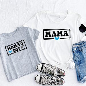 Boy Mama and Mama&#39;s Boy Matching Shirt, Matching Mommy and Me T-Shirt, Mother’s Day Gift Shirt, Mom Boy Toddler Tee, Mommy & Baby Bodysuit