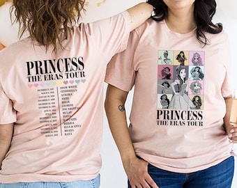Princess Eras Tour Bella Canvas Shirt, Disney Princess Tour Tee, Disney Princess Characters Shirt, Disney Girl Trip Shirt,Disneyland Shirt