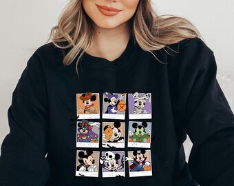 Disney Halloween Shirt, Halloween Matching Shirt, Disney Mickey and Friends Characters Halloween Balloons Tee, Disney Halloween Skeleton Tee