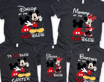 Custom I’m Twodles Shirt, Disney Mickey 2nd Birthday Party T-shirt, Second Birthday, Matching Family Shirt, Personalization Birthday Boy Tee