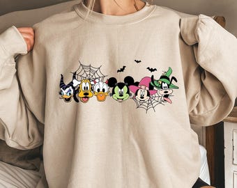 Disney Halloween Shirt, Halloween Matching Shirt, Disney Mickey and Friends Characters Halloween Balloons Tee, Disney Halloween Skeleton Tee