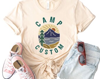 Custom Camping Shirts, Camp Crew, Personalized Camp Squad Tshirt, Group Matching Tees, Personalized Camping Shirt | Camp Bachelorette Shirts