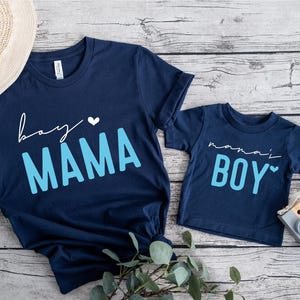 Boy Mama and Mama&#39;s Boy Matching Shirt, Matching Mommy and Me T-Shirt, Mother’s Day Gift Shirt, Mom Boy Toddler Tee, Mommy & Baby Bodysuit