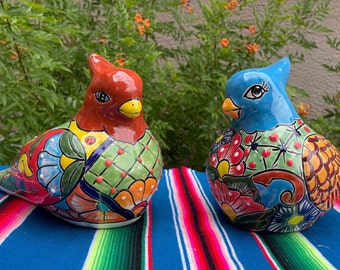 Elegant Talavera Dove Sculpture.  Handmade Mexican pottery. Ceramic Home Art