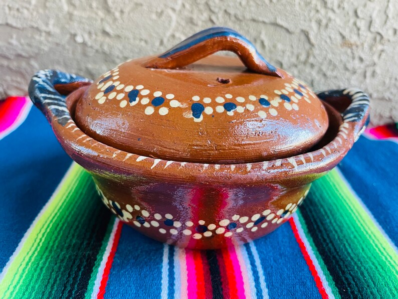Beautiful Mexican Handmade Cazuela With Lid/ Pot / Hand - Etsy
