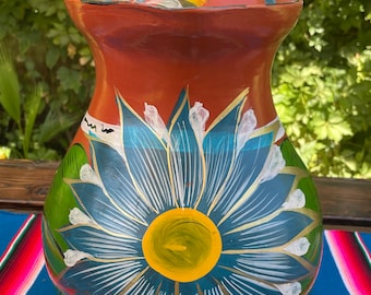 Mexican Clay Water Jug 6.5L Hand Painted – Jarra de Barro Stove Safe Pitcher