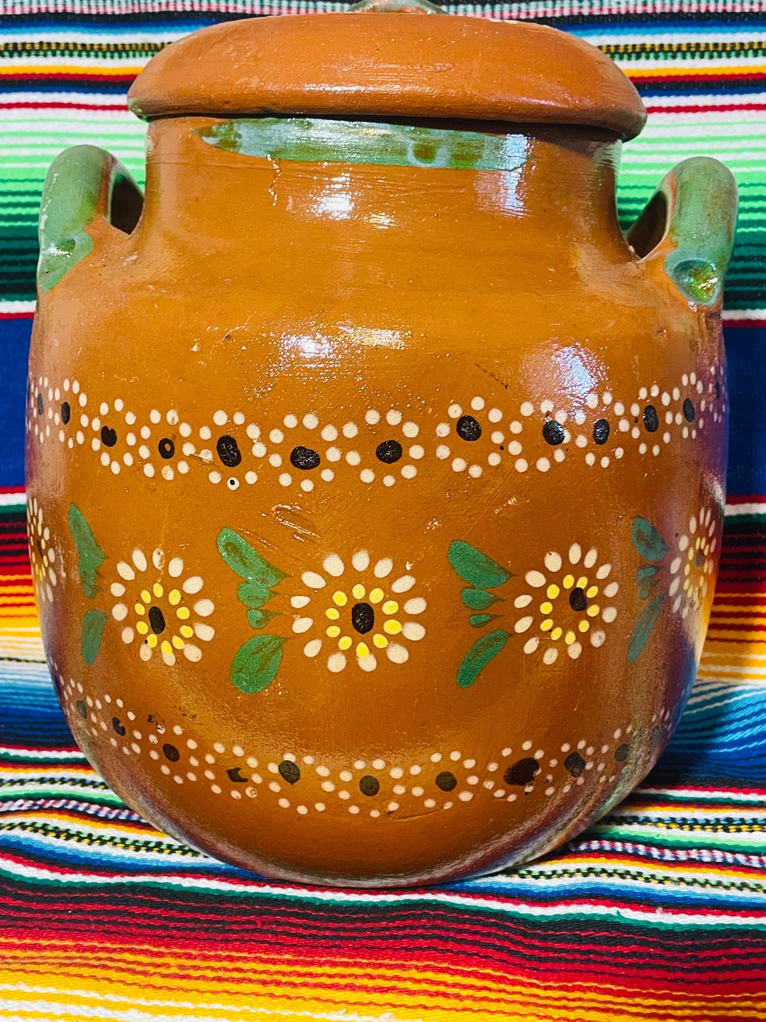 Large Mexican Terracotta Clay Pot With Lid 6.5L / Olla De Etsy