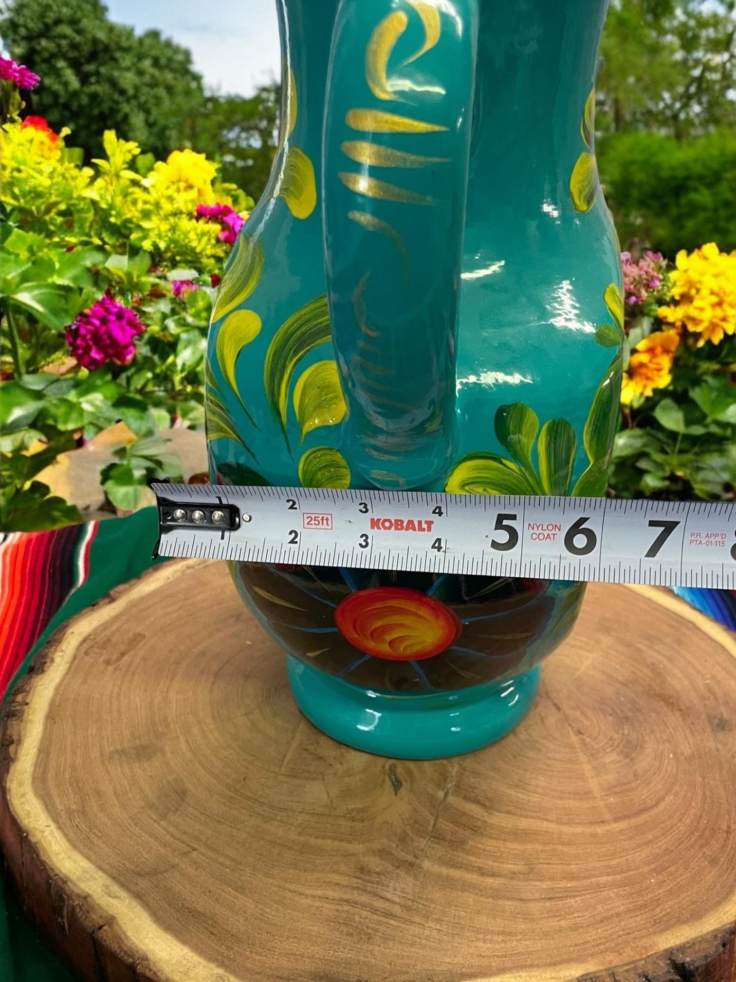 Hand Painted Floral Pitcher: Mexican Terra-cotta Jarra De Barro - Etsy