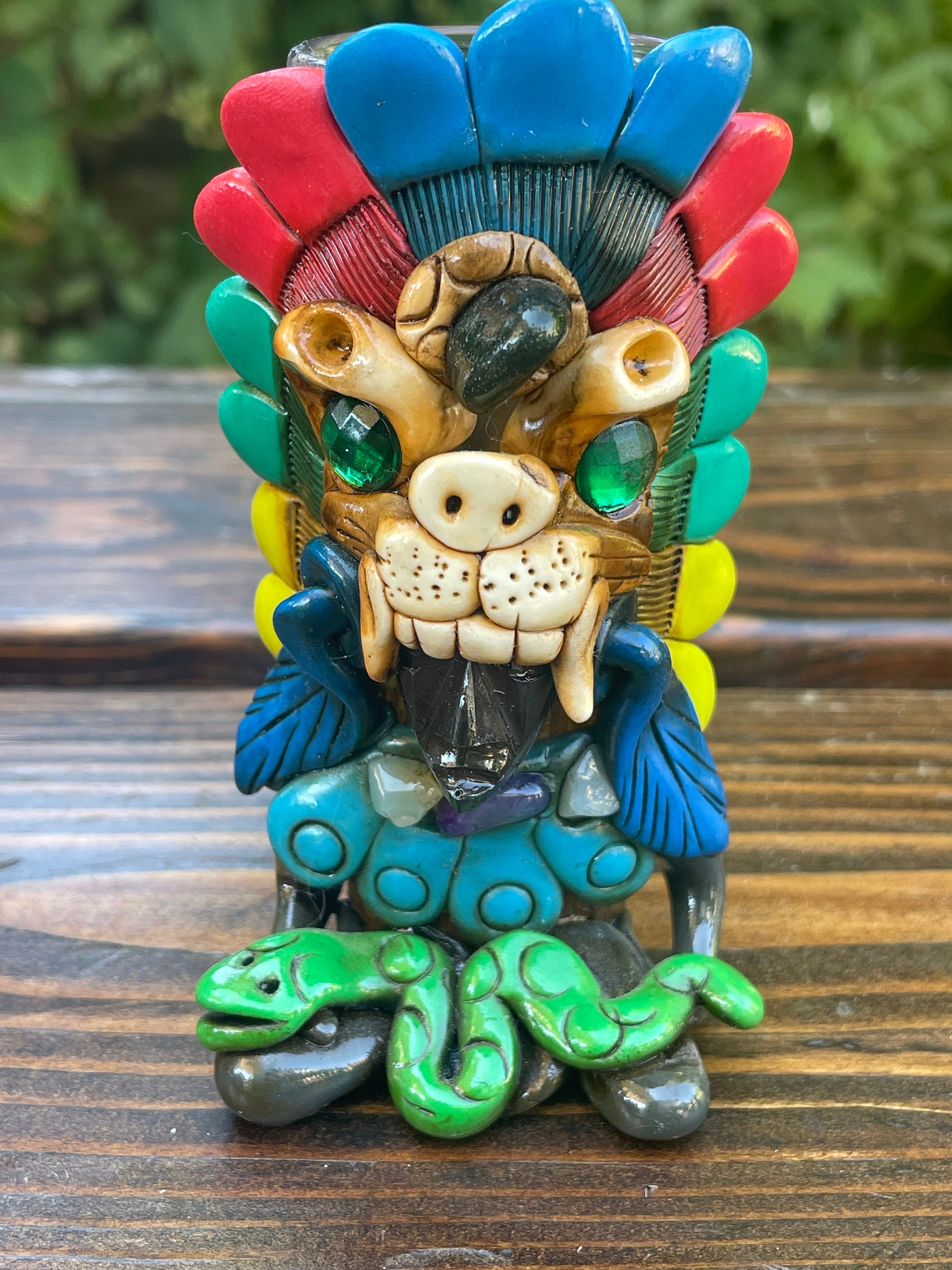 AZTEC Shot Glass /MAYAN WARRIOR Shot Glass Cuauhtli / Tezcatlipoca ...
