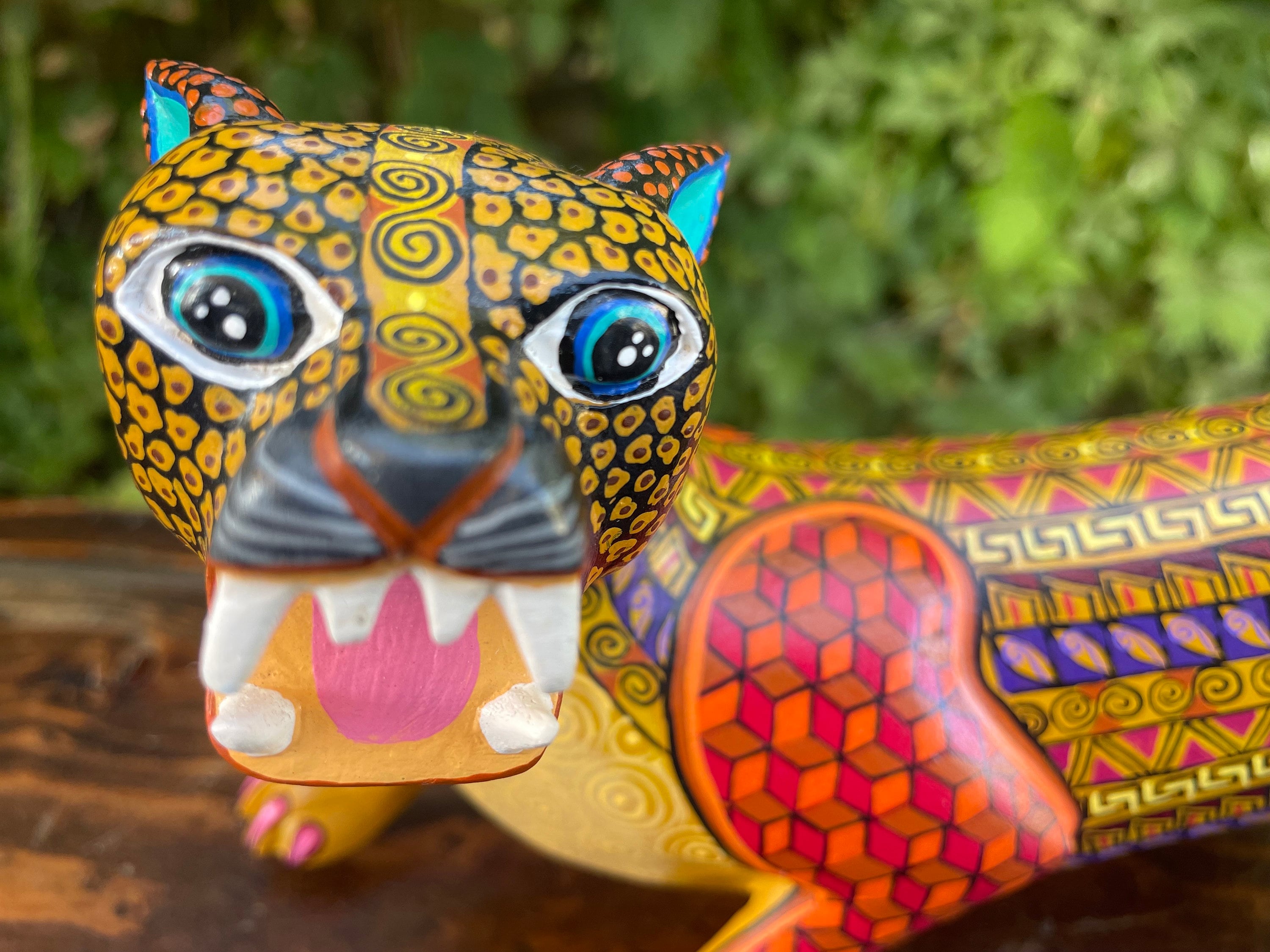 Alebrije Jaguar Large – Hand Carved Oaxaca Wood Folk Art Sculpture