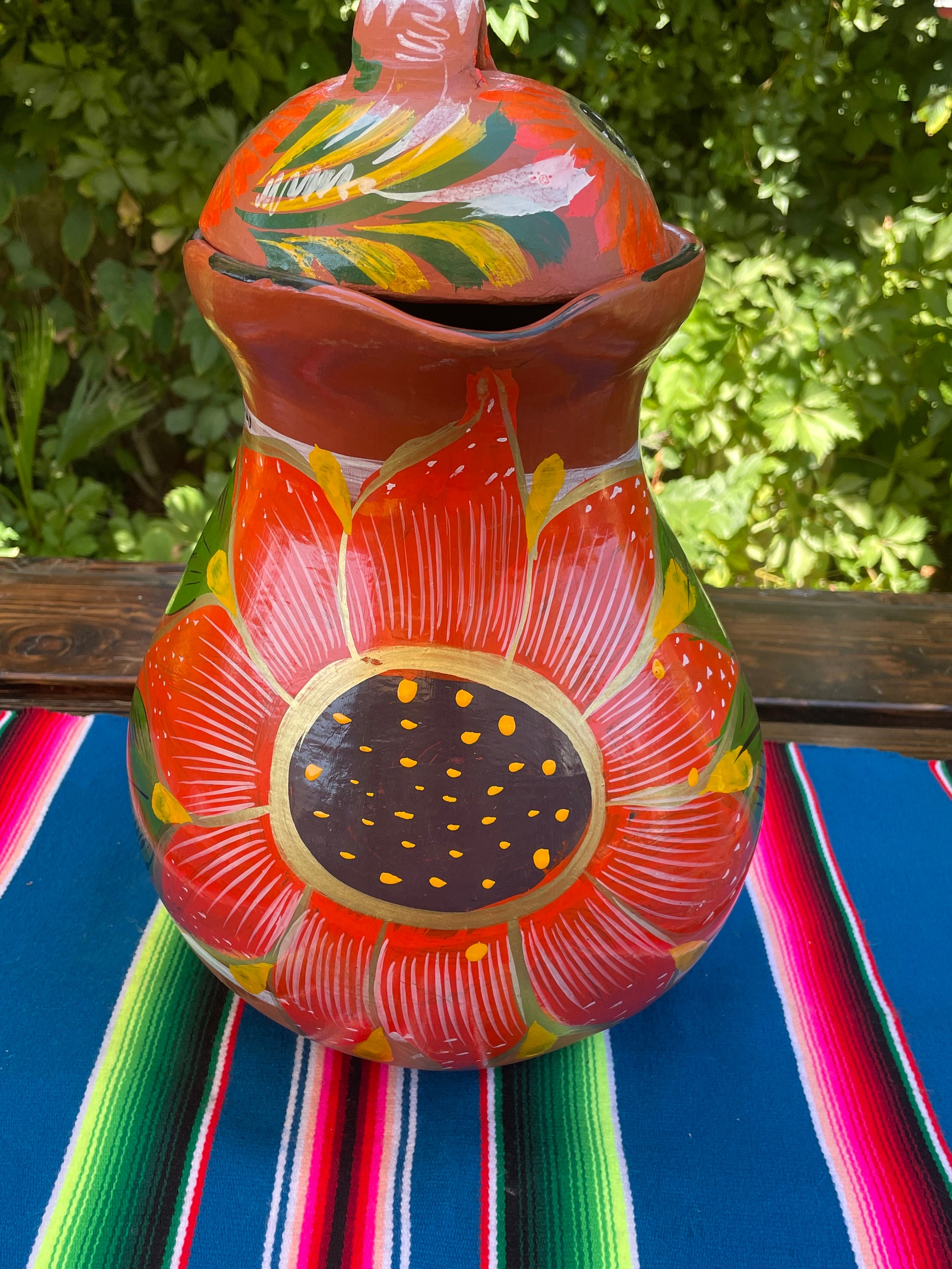Mexican Clay Water Jug 6.5L Hand Painted – Jarra De Barro Stove