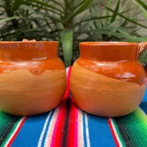 Mexican Clay Mugs set of 2/ barro/ coffee cup / hot chocolate / tea