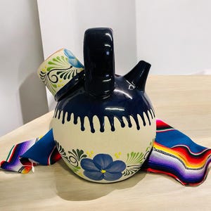 5L Clay Water Jug with Mug  Carafe / Botellón/ Mexican Barro