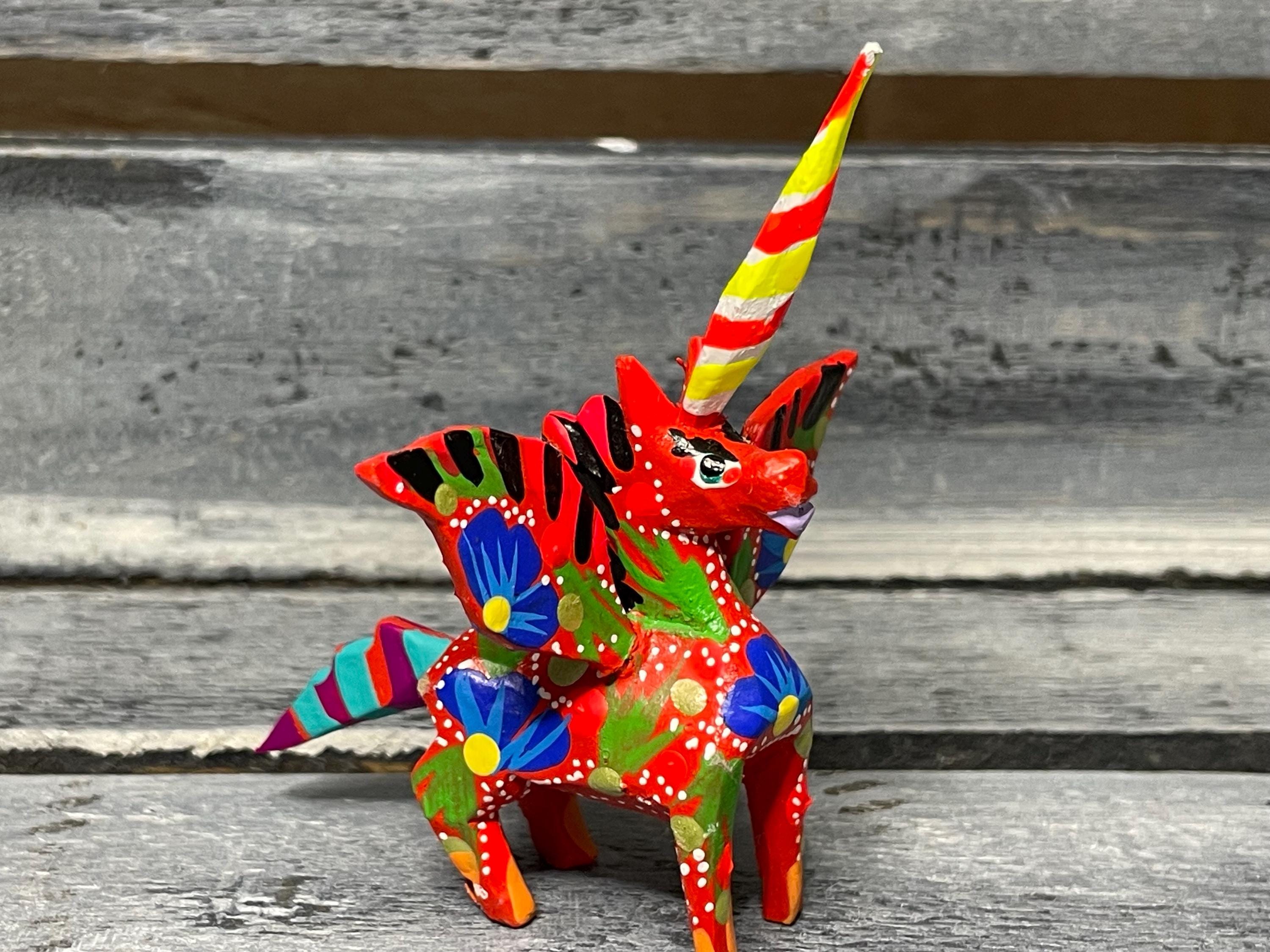 Alebrije Unicorn, Oaxaca Mexico Folk Art, Original Wood Sculpture