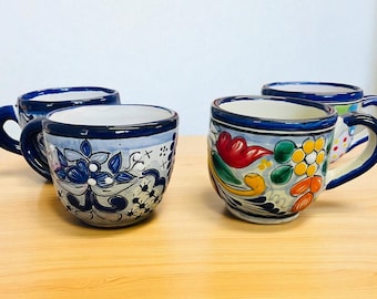Talavera Coffee Mug, Hand Painted Mexican Pottery, Colorful Ceramic Mug, Artisan Coffee Cup, Tea Mug, Kitchen Decor