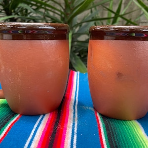 Mexican Clay Mugs 14 oz, set of 2/ barro/ coffee cup / hot chocolate / tea